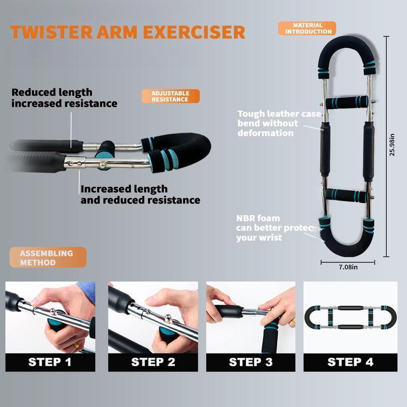 Arm Trainer Chest workout Strengthen Chest and Arm Muscles Men's Fitness Trainer Detachable Portable Spring Resistance Home Fitness Equipment