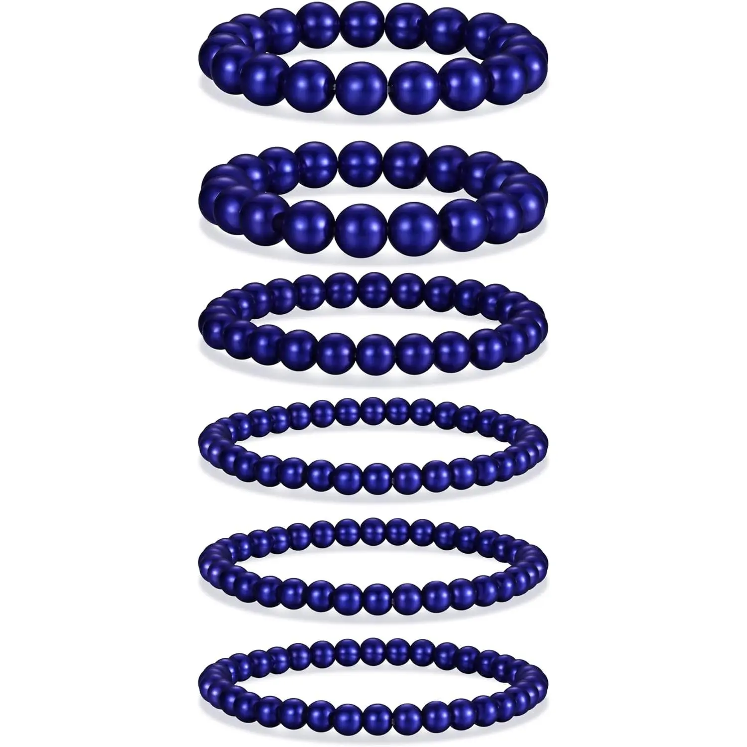 6 count  Bracelets for Women Stretch Beaded Bracelet Stackable Faux  Bracelets for Lady Bridal Bridesmaid  Multicolored Strand Bracelet  Present