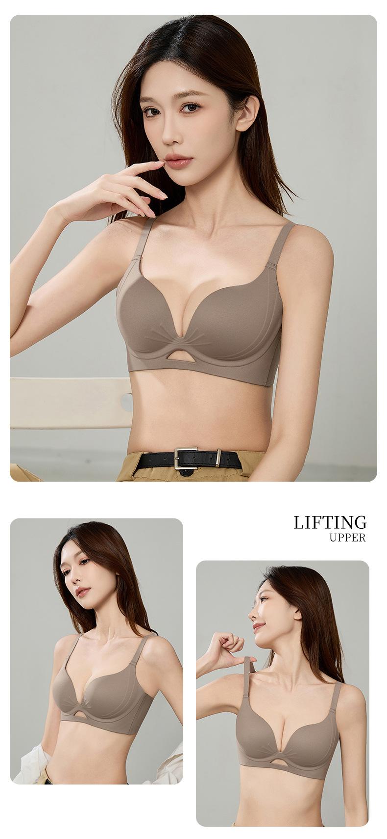 2025 New Small Breast Gathering Push Up Bra Seamless Wireless Red Underwear For Wedding Gift Valentine's Day Lingerie