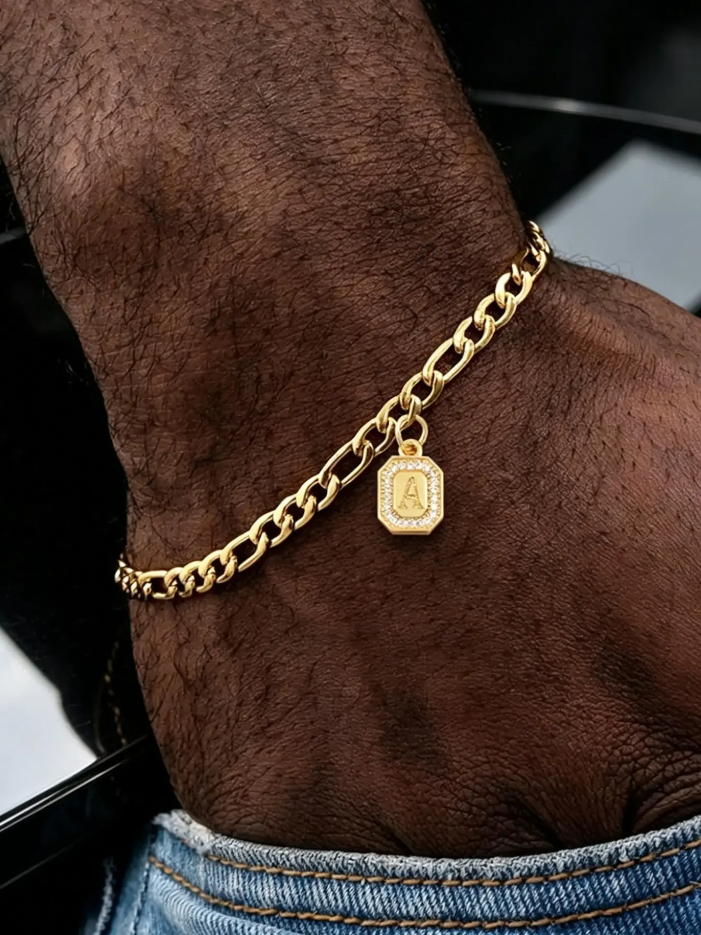 Letter Pendant Bracelet, New Fashion Stainless Steel Hand Chain, Unisex Jewelry, Perfect Birthday Gift, Casual Style