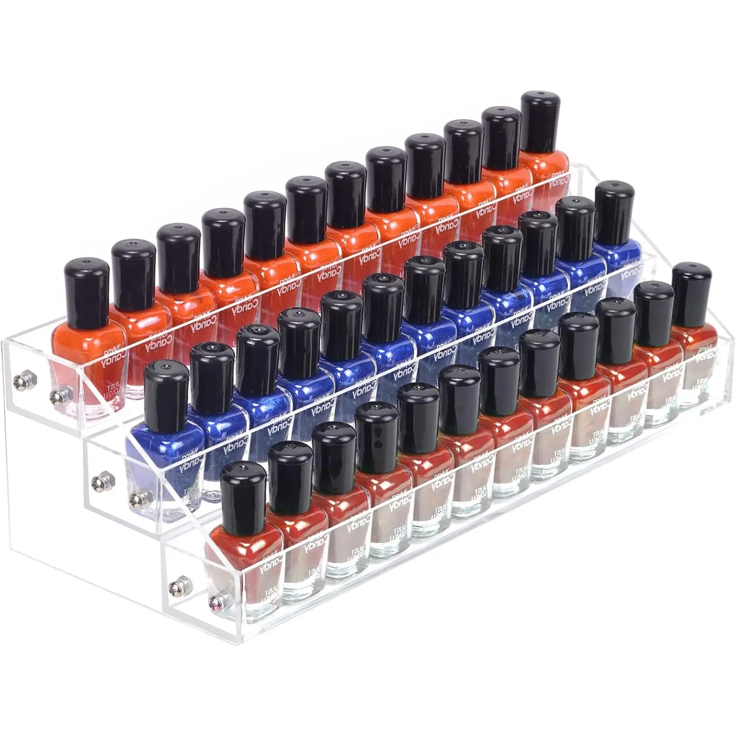 3 Packs Clear  Polish Organizer Holder Shelf Rack,  Display Stand For Sunglasses  Essential Oils, Makeup Holder,  Poliahes Storage to 36 Bottles (Fit 1-2oz Bottles)