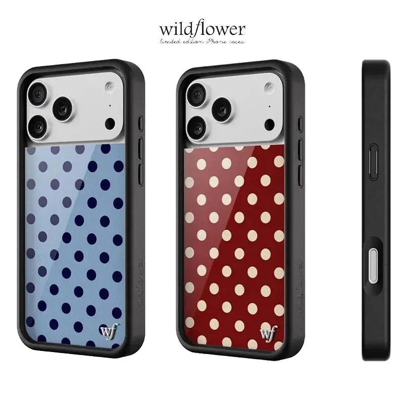 New Wildflower Polka Dots Phone Case for iPhone 16 15 14 13 12 17 Pro Max Plus Air 17proMax 17Pro Wave point WF Brand Cover Protective Protection