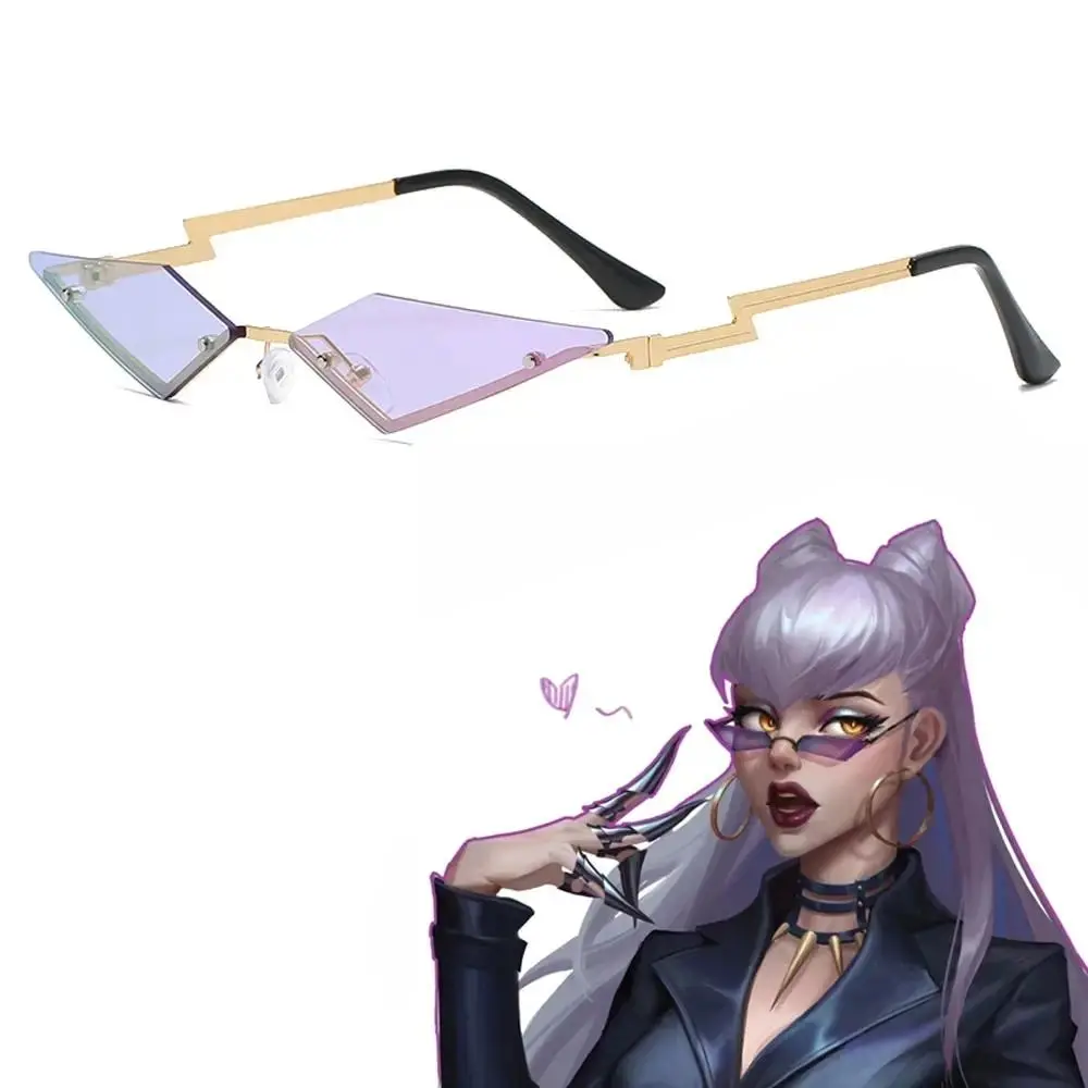 Anime Game Cosplay Glasses Women Men Fashion Rimless Sunglasses Eyewear Prop