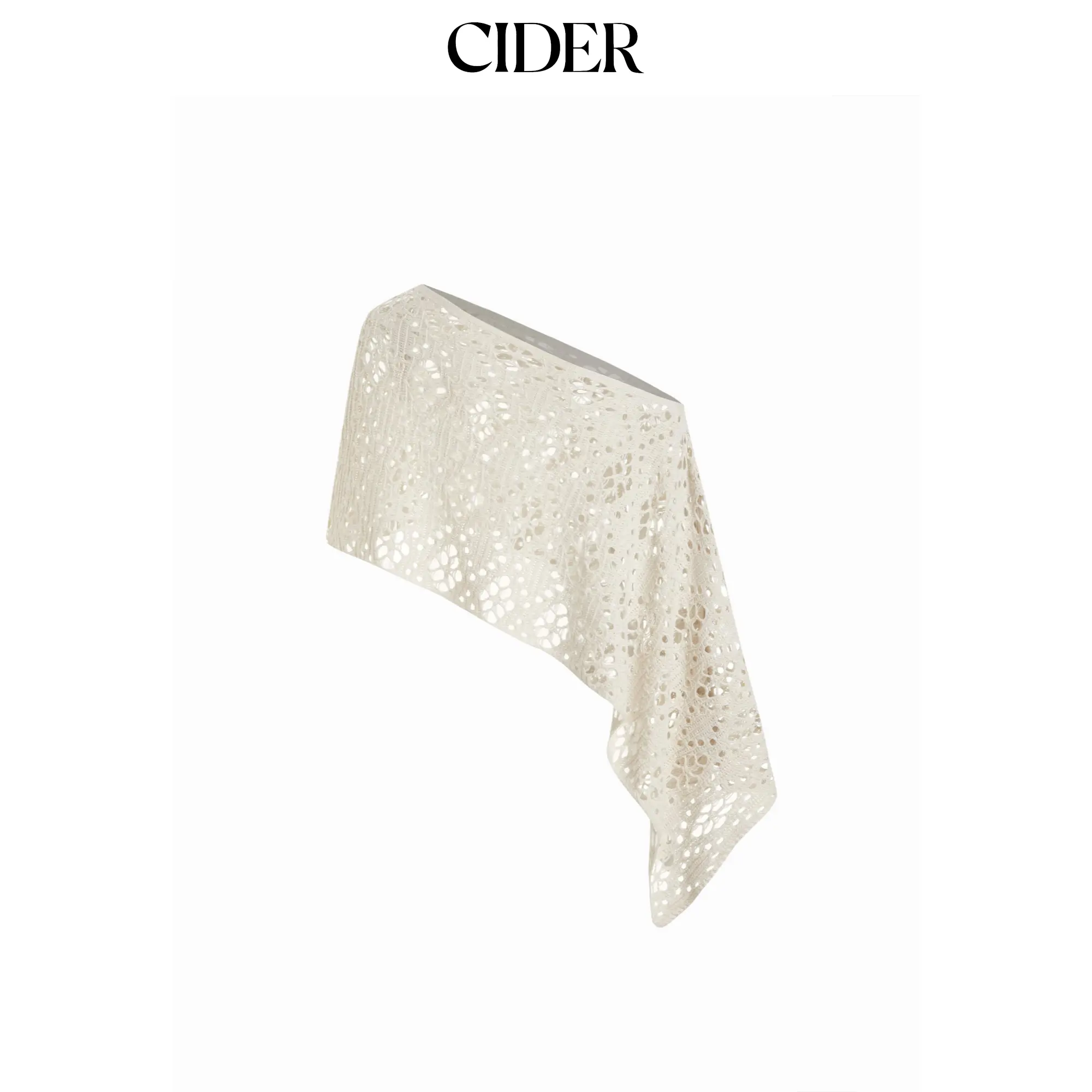 Cider Knit Crochet Asymmetrical Neck Hollow Out Oversized Bolero Shrug SohoChic
