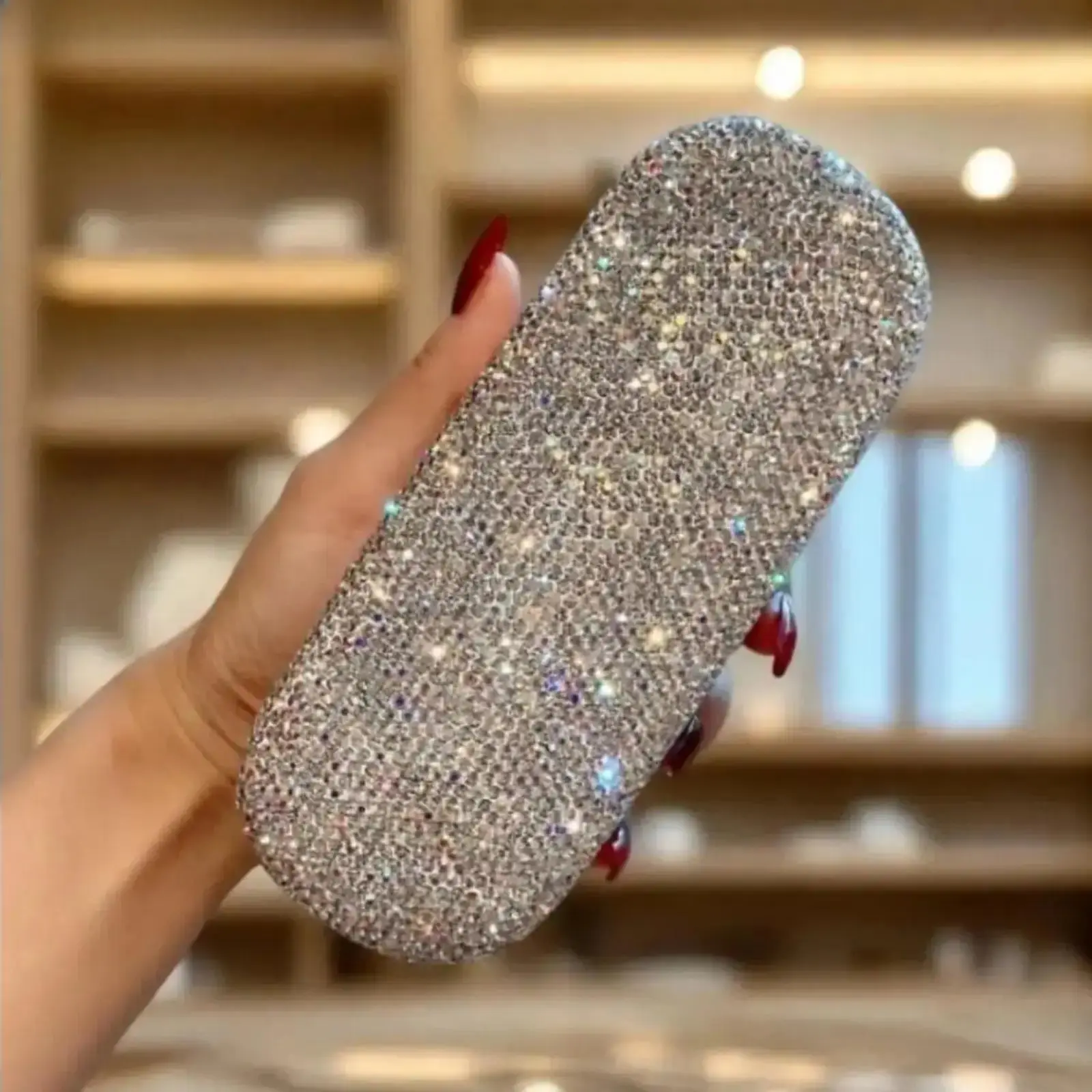 Sparkling Rhinestone Sunglasses Case, luxurious stylish protective eyewear holder. Portable decorative accessory with glamorous bling design. Perfect for daily carry, travel outings and premium gift‑giving for special occasions
