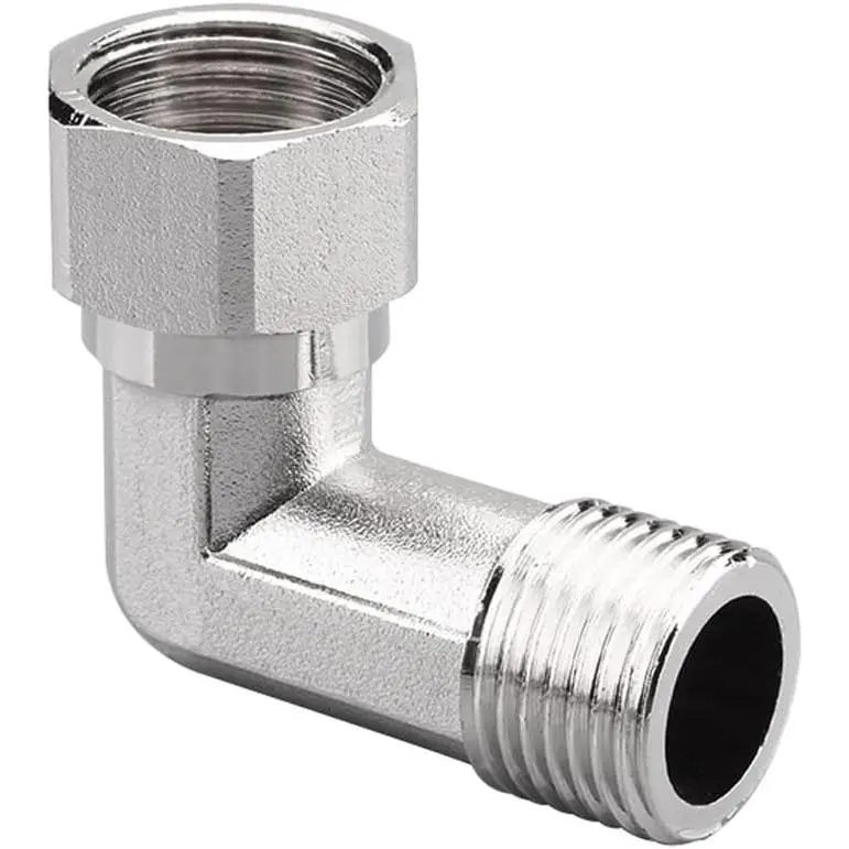 Stainless Steel 1/2"G Male Elbow to Female Movable Cap Flexible Connector for Angled Valve Bidet Sprayer Shower Arm(Thread ID/OD is 19.8MM/3/4")