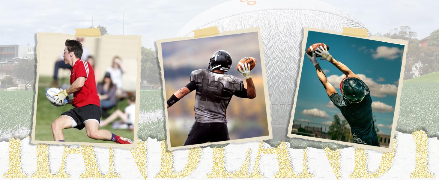 AGS HANDLANDY Youth Football Gloves, Kids Sticky Receiver Gloves,Super Grip Football Glove Best Gift for Boys,Girls