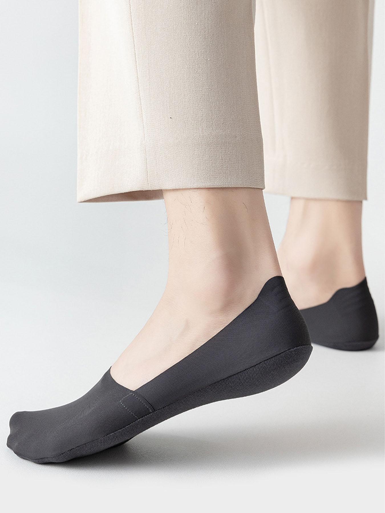 Summer 2024, Men's 4 Pairs Casual Invisible Socks, Plain Breathable Boat Socks, Casual Stylish Socks, Comfy Men's Socks & Hosiery for Summer Daily Wear