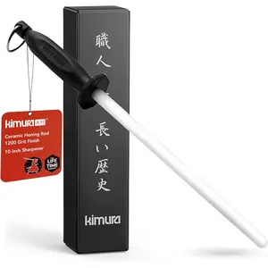 Professional Ceramic Honing Rod, 10 inch Honing Steel, Ceramic Knife Sharpener, 1200 Grit Finish, Ergonomic Balanced Polypropylene Handle, Ideal for All Chef Knives, Japanese Gift Box