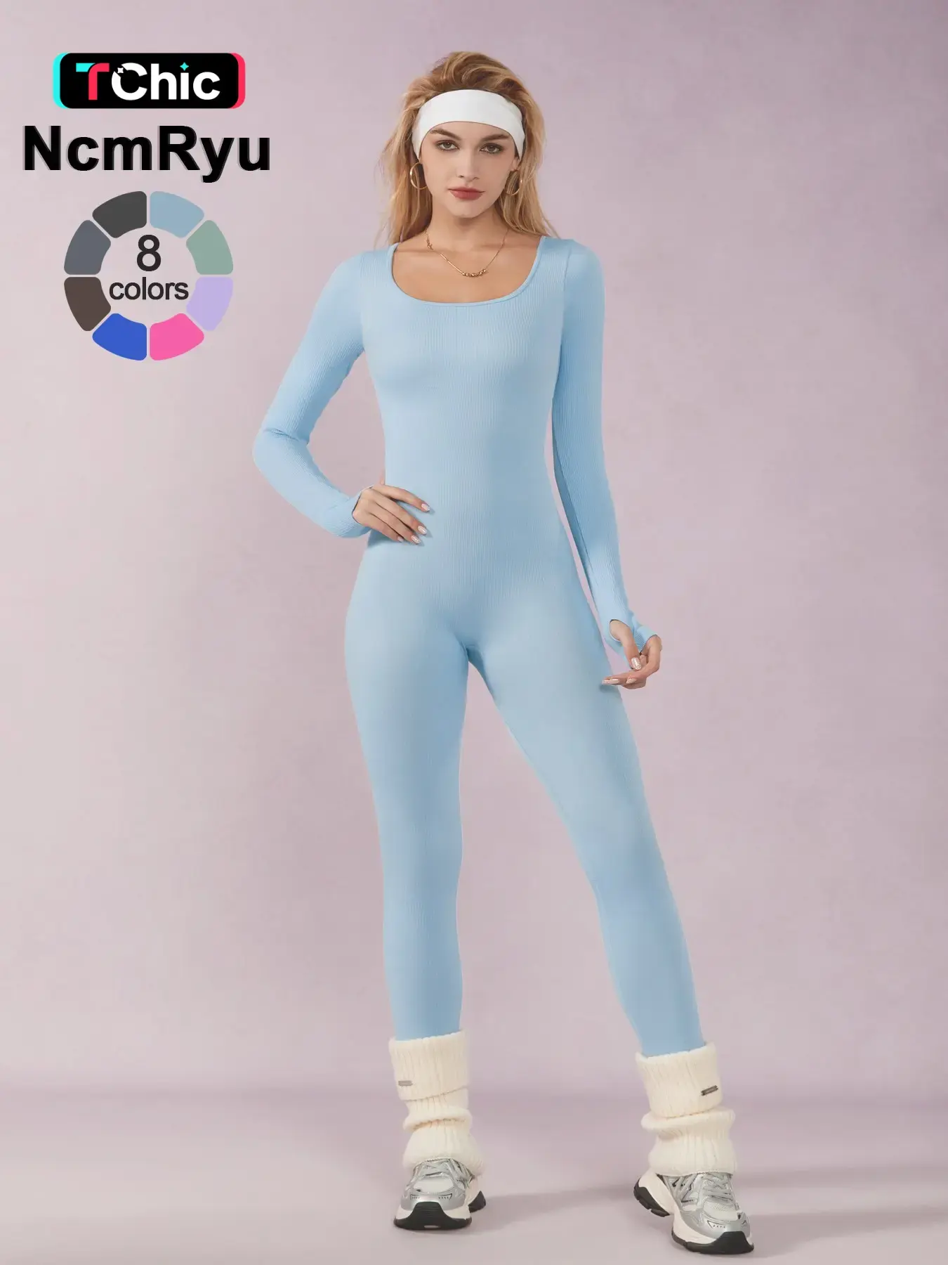Women's Solid Ribbed Long Sleeve Sports Playsuit Tummy Control Jumpsuit, Workout Ribbed Long Sleeve Exercise Bodycon Jumpsuit, Seamless Jumpsuits One-piece Yoga Suit, Summer Outfits 2024