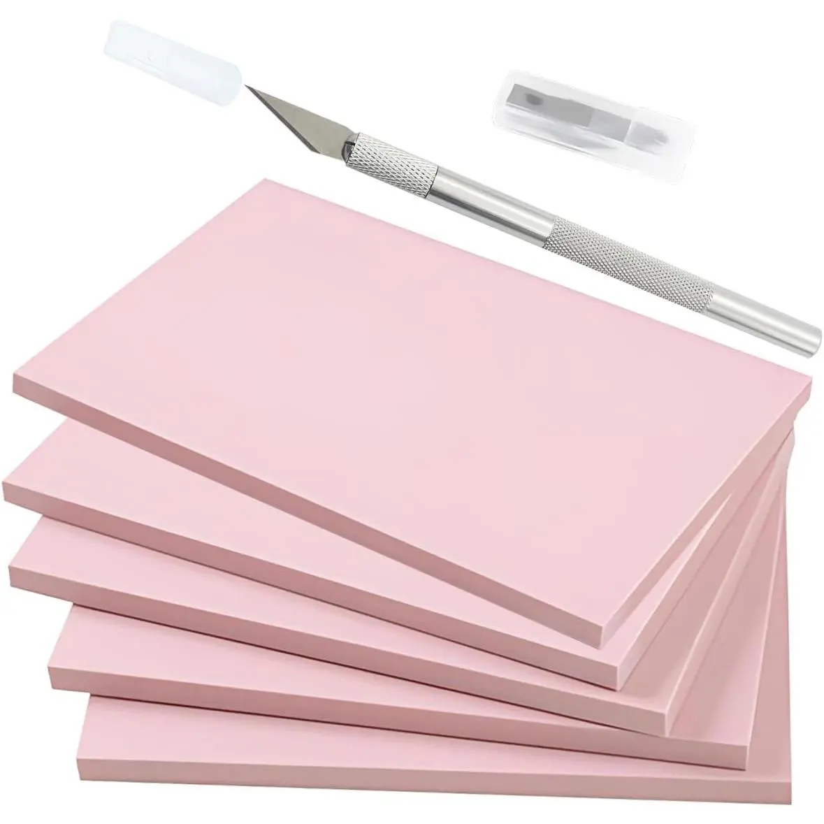 5 Pack Rectangular Rubber Stamp Carving 4x6 Linoleum Blocks for Printmaking Linocut Stamp Making Rubber Carving Block for Printmaking Stamp Maker Supplies
