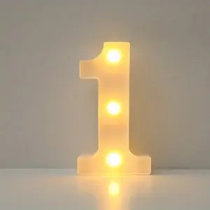 1PC 0-9 Number Theme Party Decoration LED Lights Night Light Party Wedding Cocktail Decoration