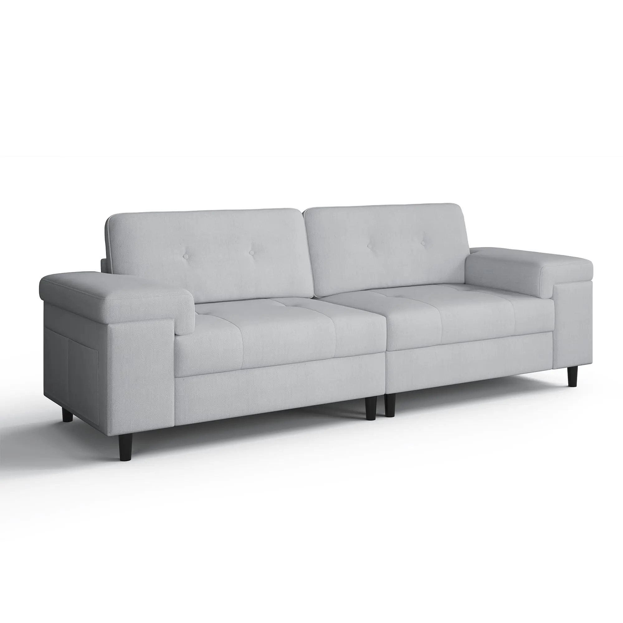 85" Modern Sofa Couch, 3 Seater Upholstered Sofa with Adjustable Armrest, Button Tufted Deep Seat Sofa Couch for Living Room Office Apartment