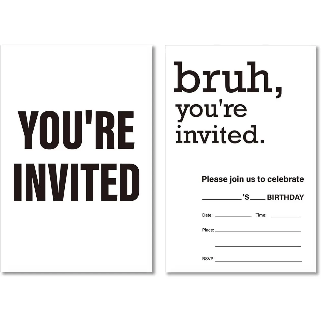 Teen Boy Birthday Invitations with Envelopes Set of 20 You're Invited Birthday Party Invites Fill in Blank