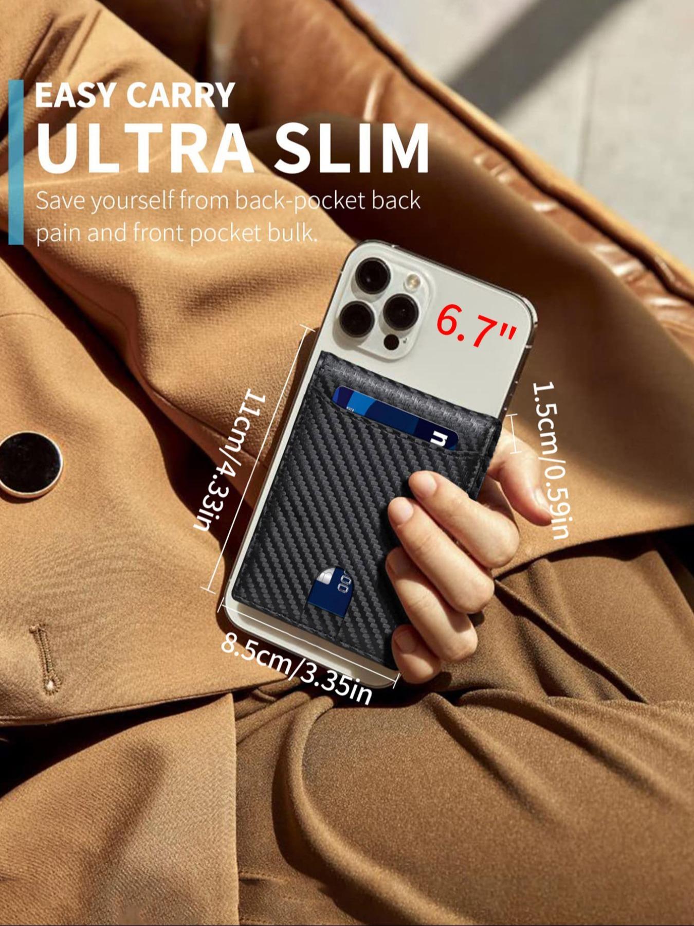 Men's Carbon Fiber Pattern Wallet, RFID Blocking Card Holder, Simple Double Fold Credit Card Holder, Business Fashion Wallet, Fashionable Wallet for Daily Use