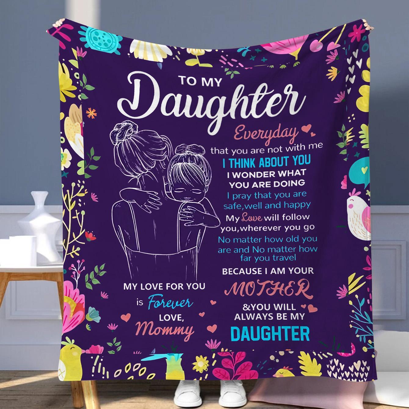 Letter Pattern Blanket, Halloween Decor Soft Throw Blanket, Cool Bedroom Accessories, Napping Blanket for Home Office Camping, Gift for Daughter, Slogan Print Blanket
