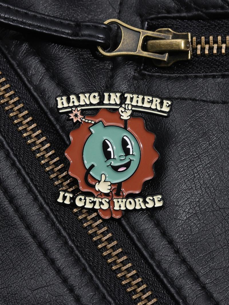 Novelty All-match Cartoon Letter & Cartoon Character Design Brooch, Creative Alloy Badge, Fashion Accessories for Men & Women