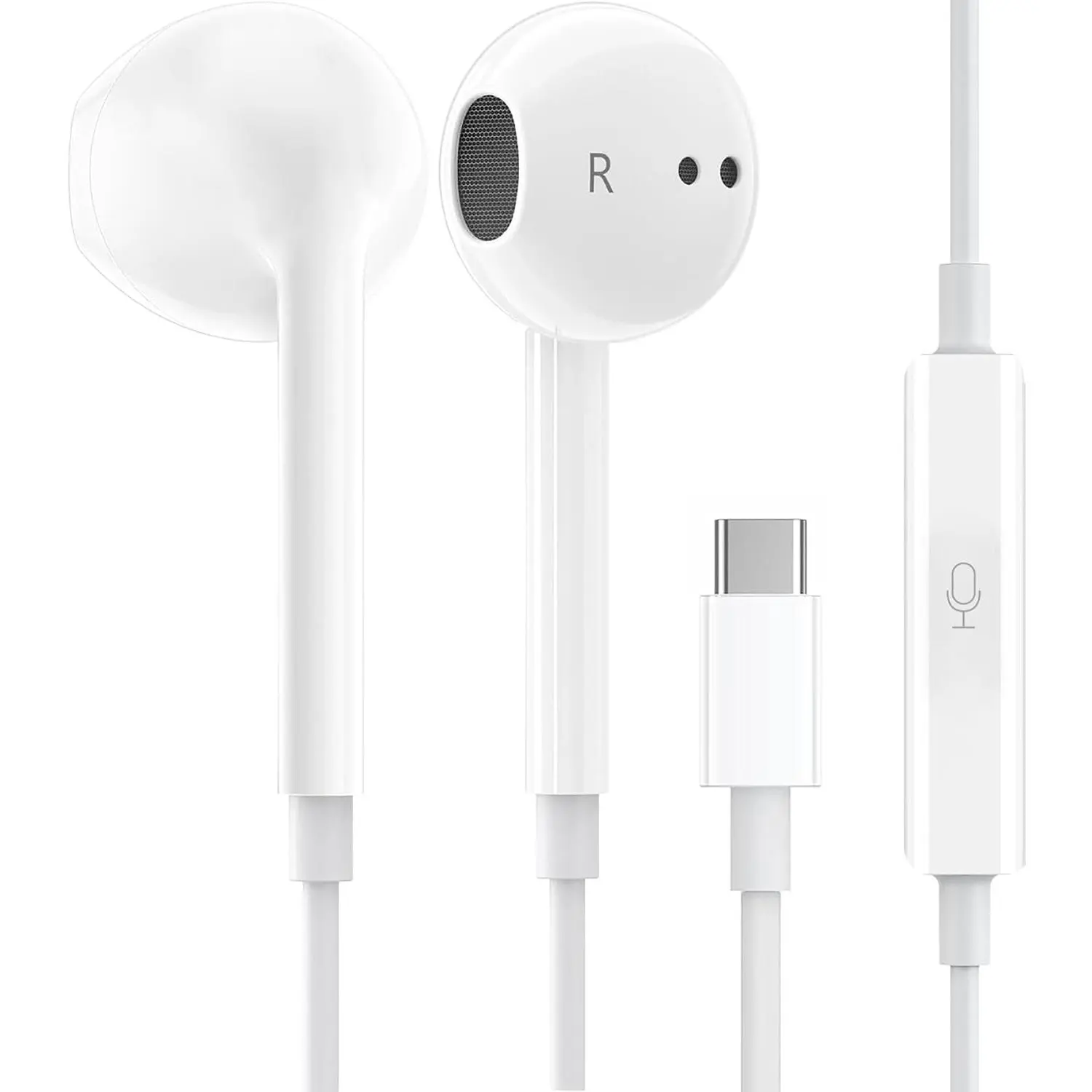 1Pack Wired Earphones with USB-C Connector ​​​​​​​for  Headphones | in-Ear Earbuds,-in Microphone/Volume Control Headsets Compatible with  15/16 Plus/Pro/Max/Pad Pro/Air/Mini &