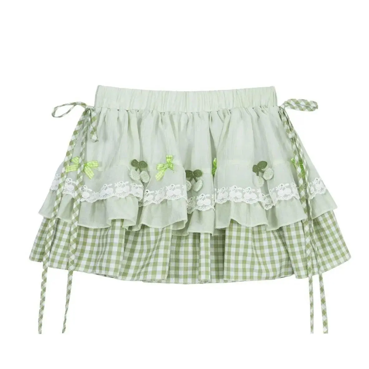 Women Y2K Vintage Japanese Fluffy Skirts Sweet Harajuku Kawaii A Line Skirts High Waist Casual Summer Fashion Skirts