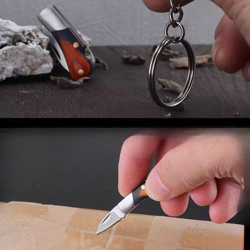Mini Folding Keychain Knife, Portable Pocket Blade for Daily Use, Open Packages Quickly, Versatile Cutting Tool for Travel & Outdoor Activities