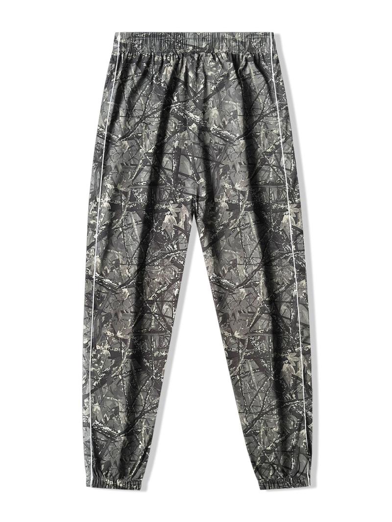 Men's All Over Print Camouflage Pants, Casual Comfy Loose Trousers for Spring & Fall, Fashion Men's Bottoms for Daily Wear