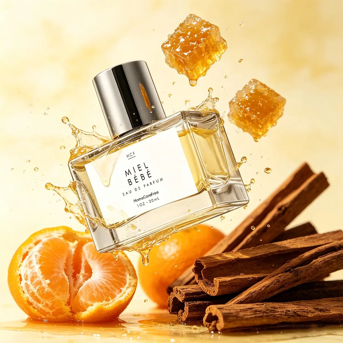 Miel Bébé Perfume, Balanced Sweet Scents, Mandarin & Cinnamon, Honey & Praline, Sandalwood & Patchouli, All Seasons Fragrance