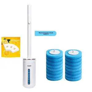 Disposable Toilet Brush Set with 16 Refills, Wall-Mount Toilet Bowl Cleaning Wand, Easy-To-Use Bathroom Cleaner Tool