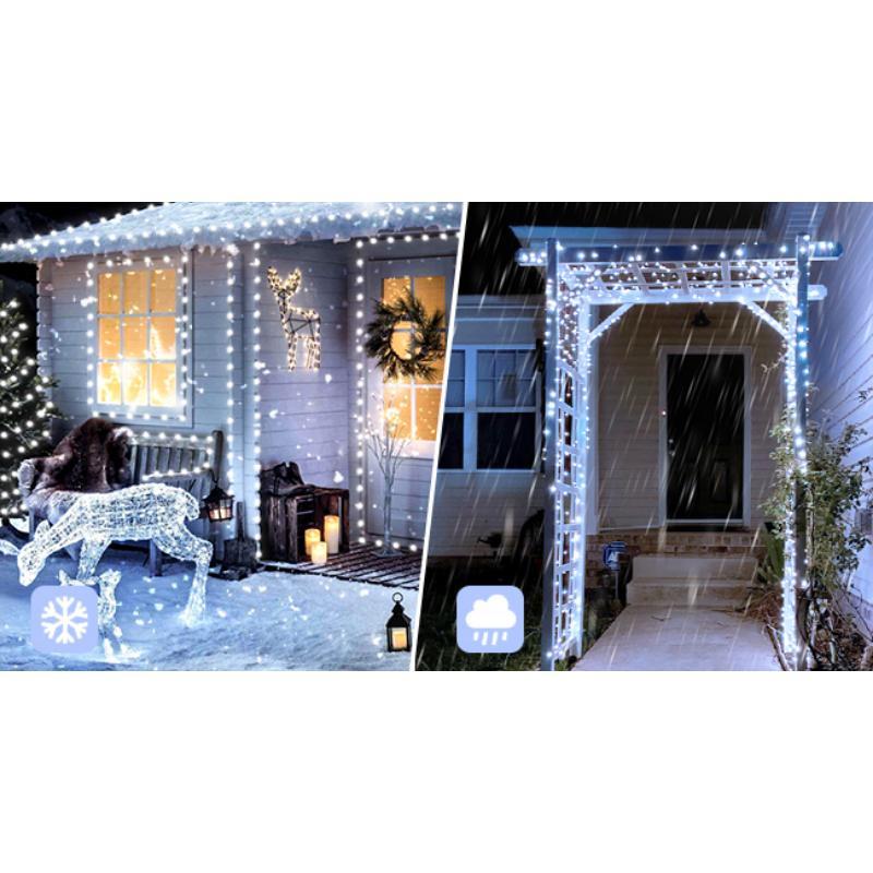 2 Pack Solar String Lights Outdoor Waterproof, Each 33FT 100 LED Outdoor, 8 Modes White Fairy Light for Outside Yard Tree Patio Garden Wedding Christmas Decorations