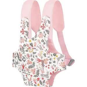 GAGAKU Toy Baby Carrier for Dolls Doll Accessory Stuffed Animal Carrier for Kids with Adjustable Straps - Pink Deer