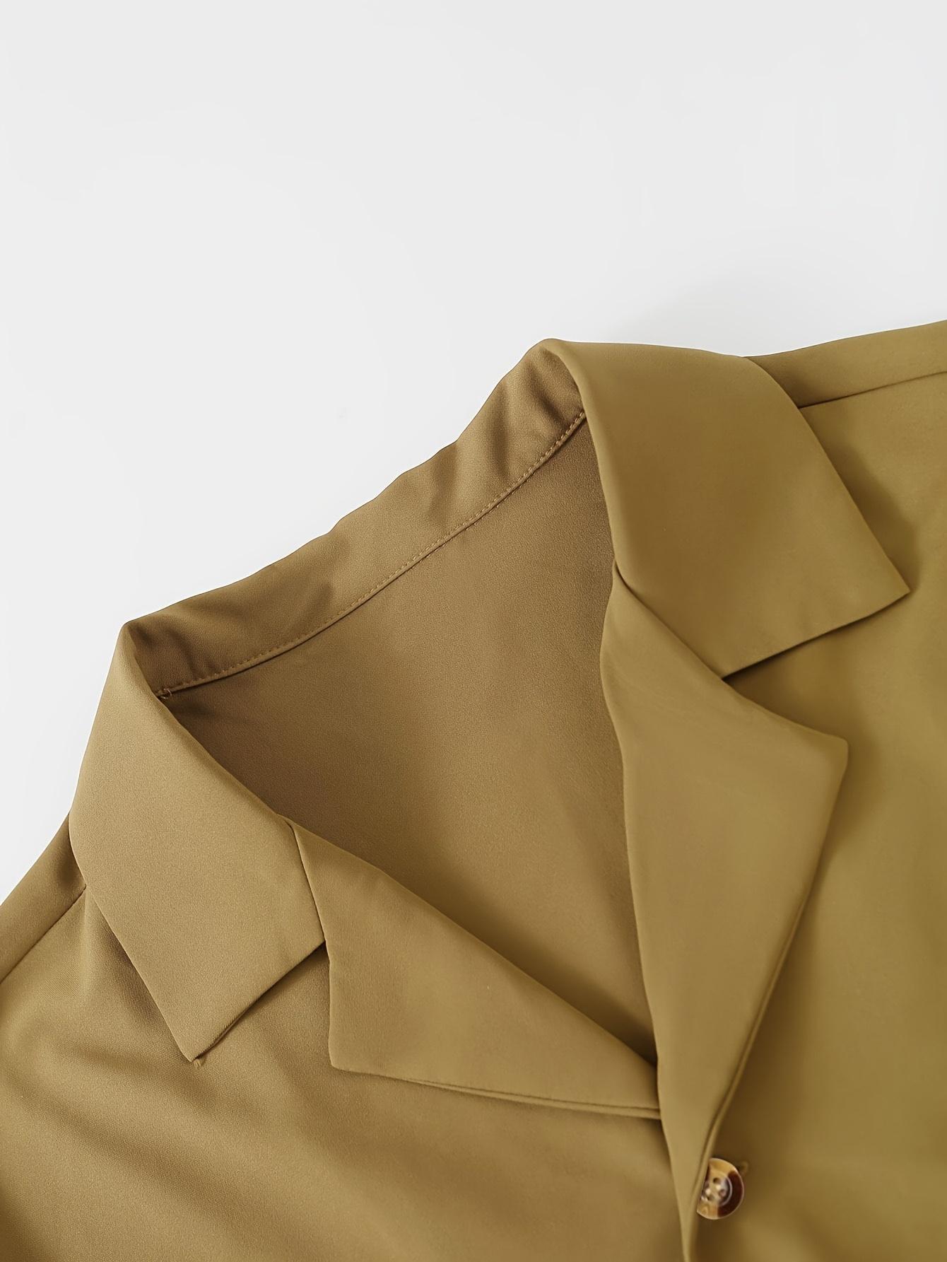 Men's Casual Set - Suit-Inspired Short Sleeve Shirt & Loose Straight Pants - Polyester, Machine Washable