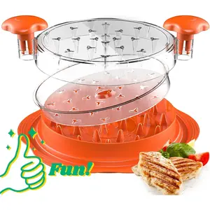 Shredder with Removable Plate - Manual Meat Shredder Tool with Transparent Lid & Cleaning Brush, Dishwasher Safe Kitchen Gadget for Shredding Chicken, Pork, Beef