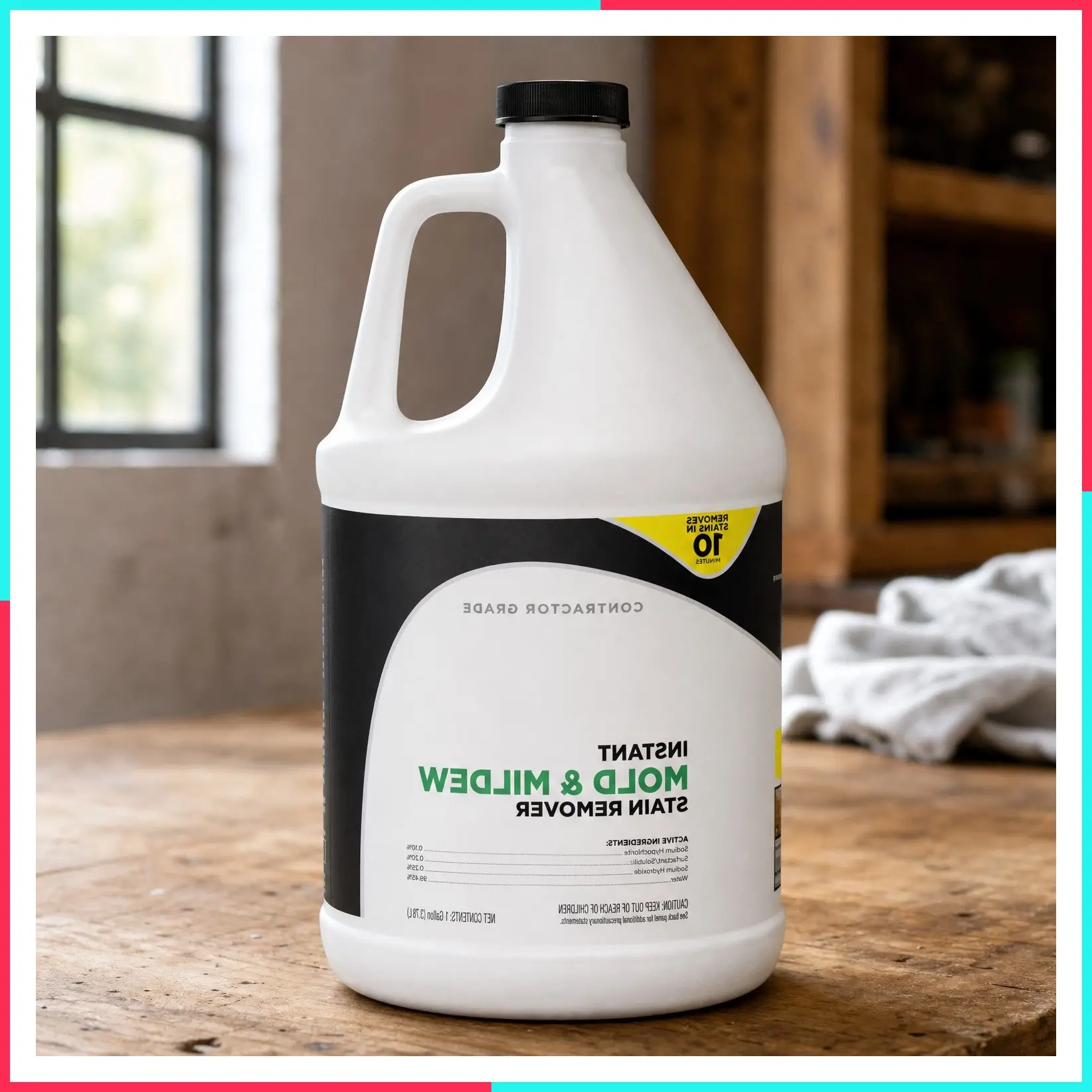 Contractor Grade Mold & Mildew Stain Remover Cleaning Solution, Professional Quality Formula, 1 Gallon