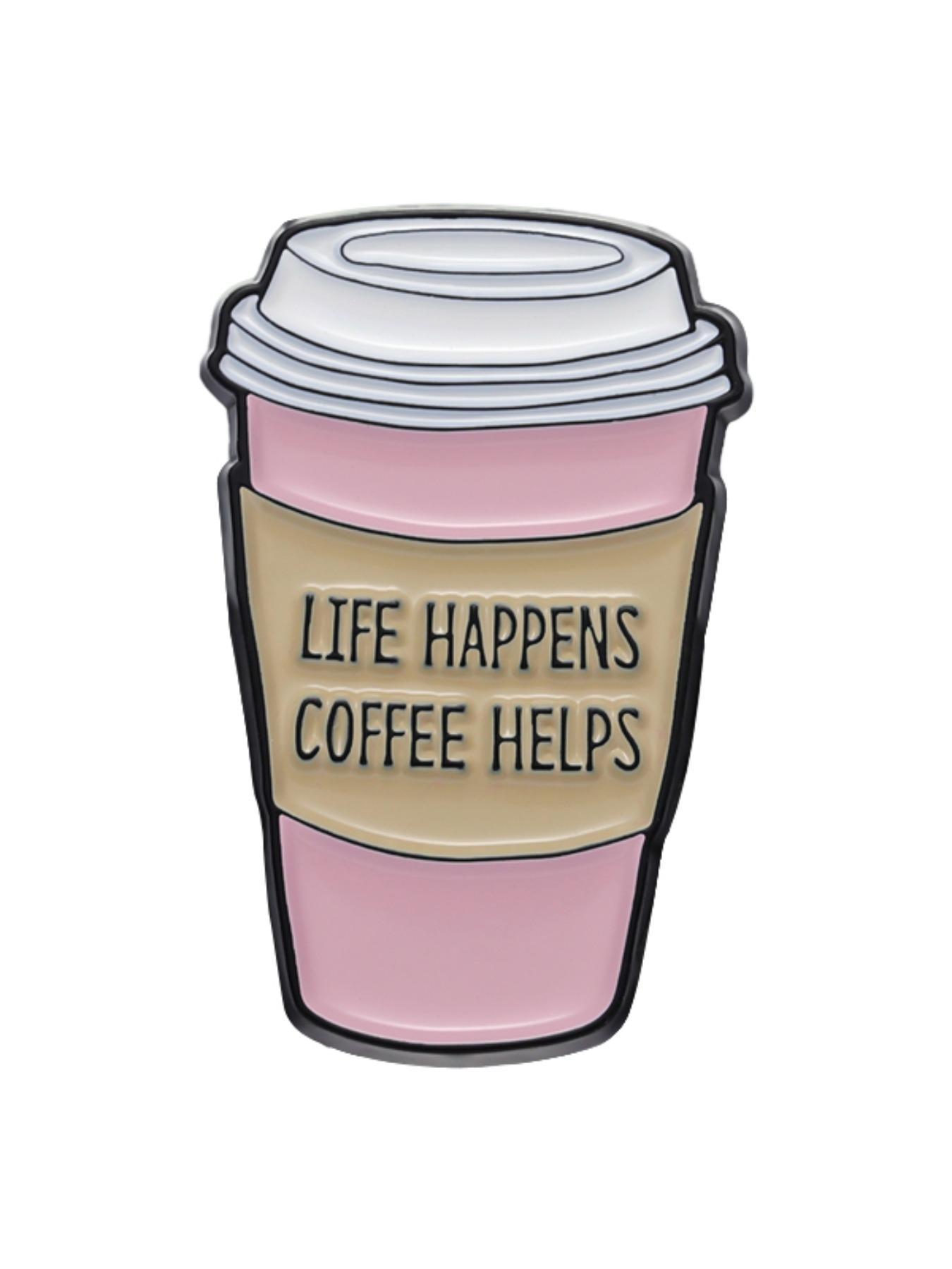 Cute Coffee Cup & Letter Pattern Brooch, Fashion Casual Versatile Alloy Brooch, Daily Clothing Accessories for Women and Men, Fashion Accessory