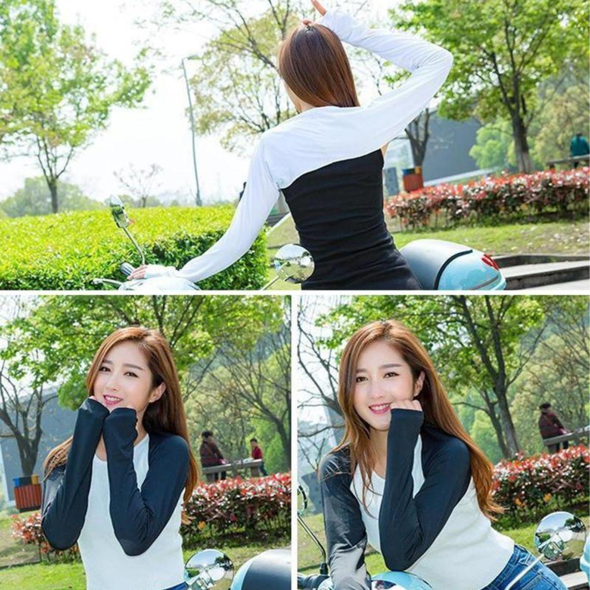 2-Pack Cooling and UV-Protective Shoulder and Arm Sleeves – Breathable and sun-protective, with finger holes, suitable for driving and work.