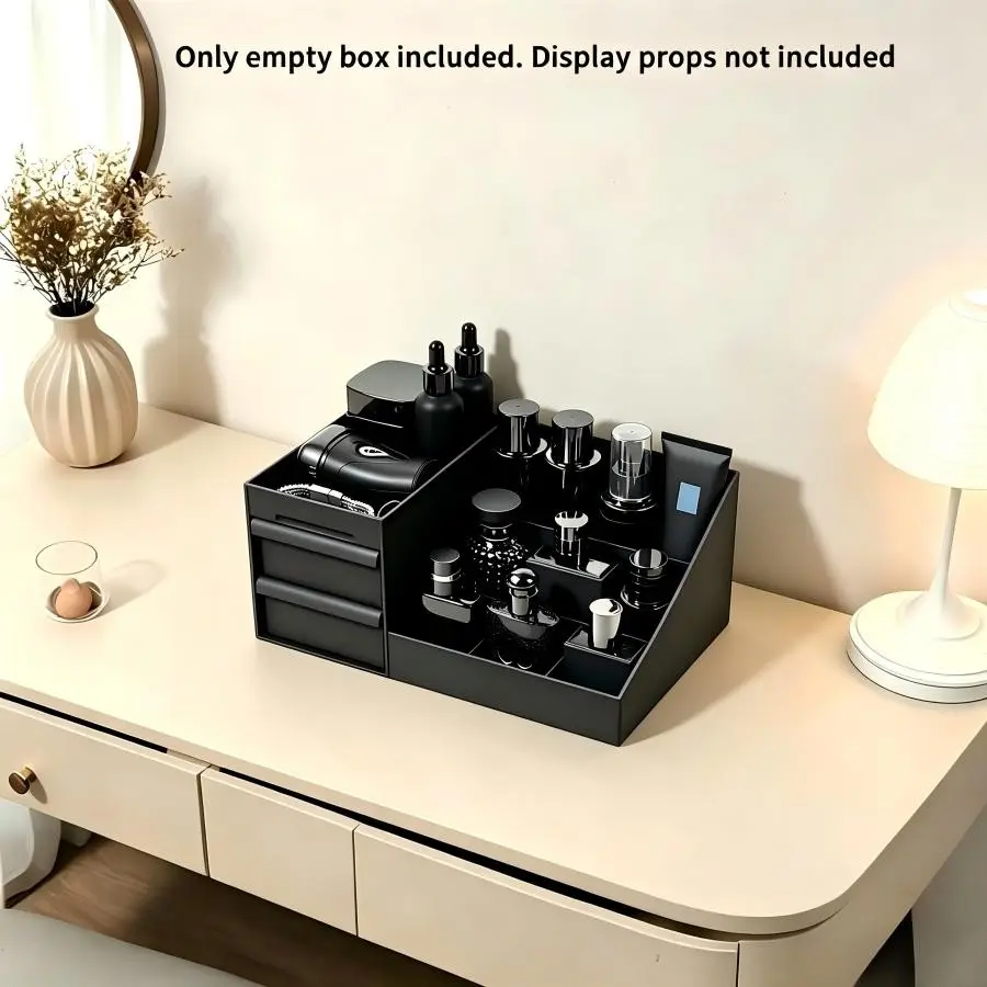 Plastic Perfume Storage Box with Drawers, Men's Fragrance Skincare Washroom Display Organizer, Smooth Surface Design, Bathroom Storage, Makeup Box Organizer, Modern Storage Organizer, Plastic Storage Boxes