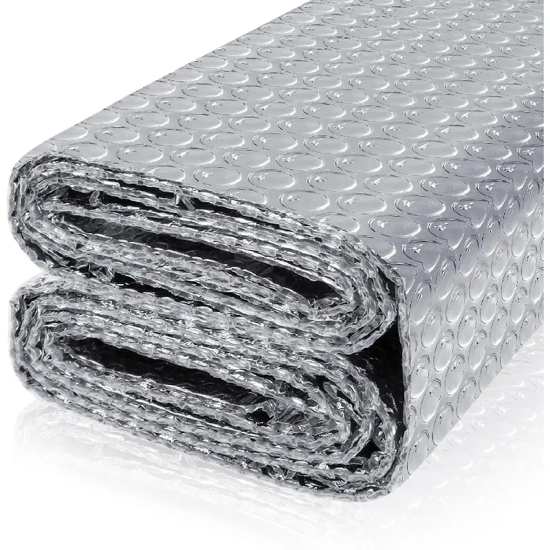 Reflective Bubble Insulation Sheet, Double Side Aluminum Foil Bubble Shield, Aluminum Foil Thermal Insulation Radiant Barrier for Windows, RV, Roof, Garage Door (23.6IN X 10FT)