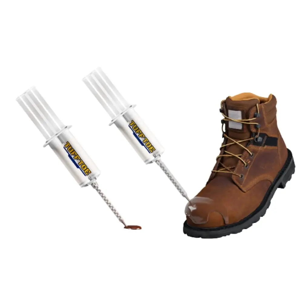 Work Boot Toe Protector Two Pack, Liquid Boot Guard, Brown Adhesive Shoe Crease Protector and Scuff Preventer for Waterproofing and Hole Repair - Heavy Duty Shoe Covers for Any Size & Style of Boots