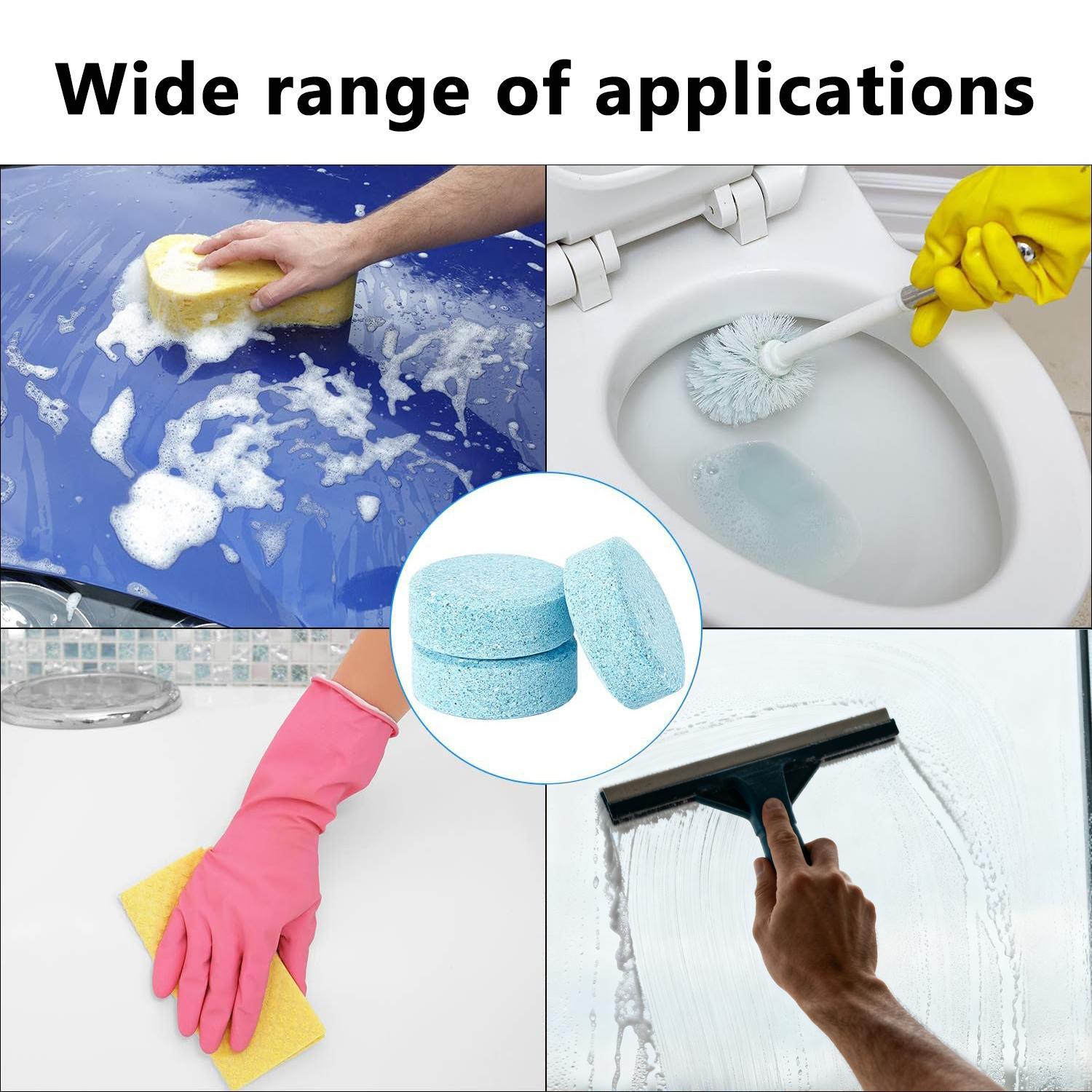 Solid Wiper Cleaner 30pcs, Concentrated Washer Fluid, Car Windshield Wiper Washer Fluid, Solid Wiper Effervescent Tablet Concentrated