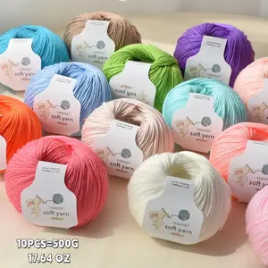 High-Quality Yarn Set, 10 Balls 500g, Soft and Comfortable, Ideal for Knitting and Crocheting, DIY Projects, Multiple Colors Available