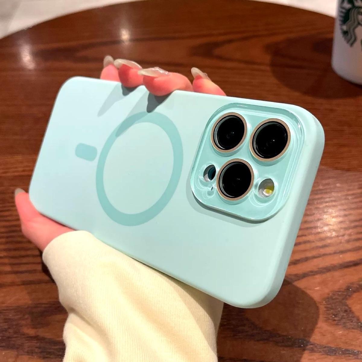 Very Soft Good hand feel Silicone magnetic Phone case for iPhone17 16 Pro Max 15 14 13 11 Plus, MagSafe, Glass Camera Protector Cover Built-in Lint Anti-fingerprint Anti-Drop Non-slip Cellphone Casing Protector Shockproof