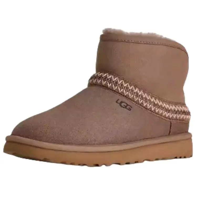UGG Classic Mini Sheepskin Warm Versatile Vintage Snow Boots 1158262-CRBO