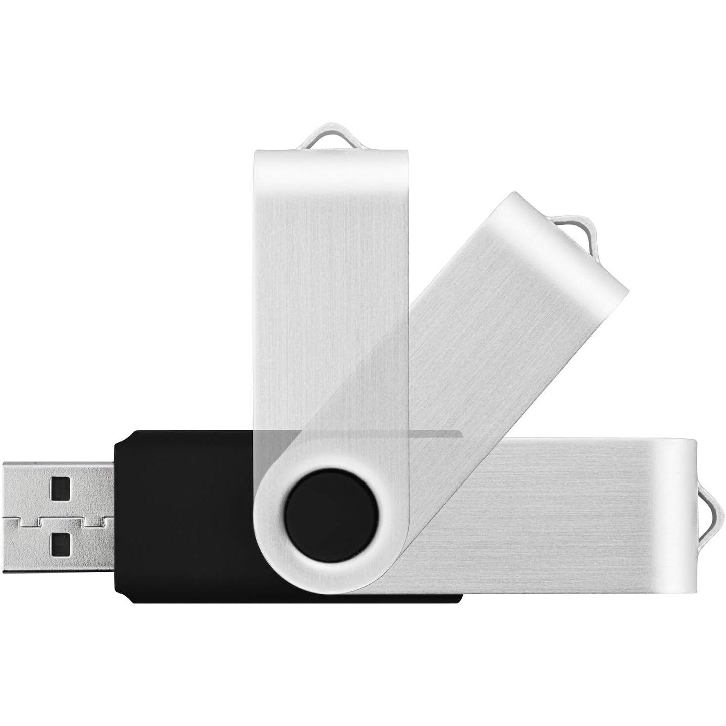 10 Pack 4GB Flash Drive 4gb USB 2.0 Flash Drives USB Drive Jump Drive Bulk Thumb Drive Swivel Memory Stick Black