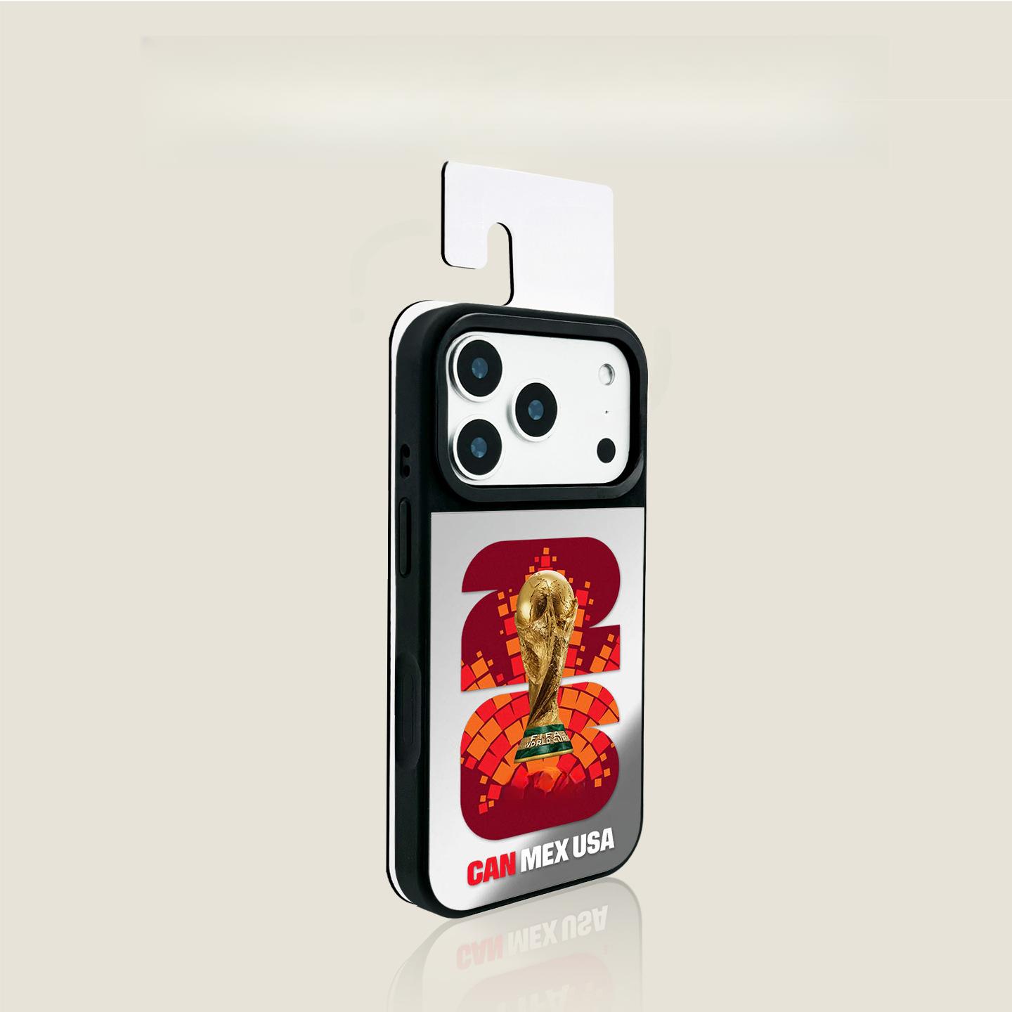 World Cup-themed iPhone 17 Pro Max phone case, magnetic, for Apple 16/15/14, silver frame, soft case