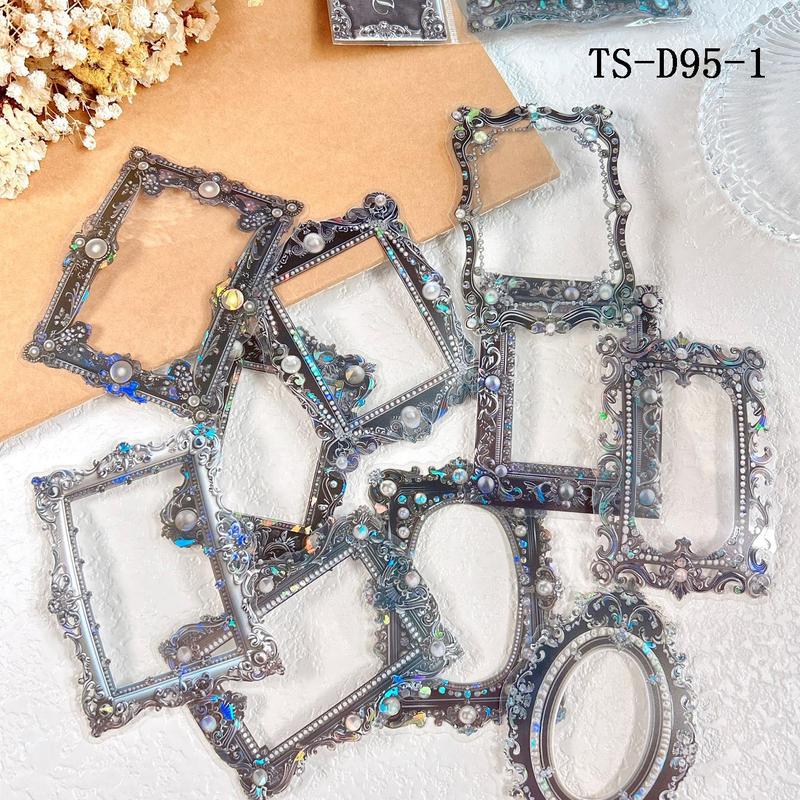 Vintage Photo Frame Design Sticker, 10 Sheets/pack Scrapbooking Decorative Sticker, DIY Decorative Sticker for Scrapbooking & Journal Making, Christmas Gift, Crafts