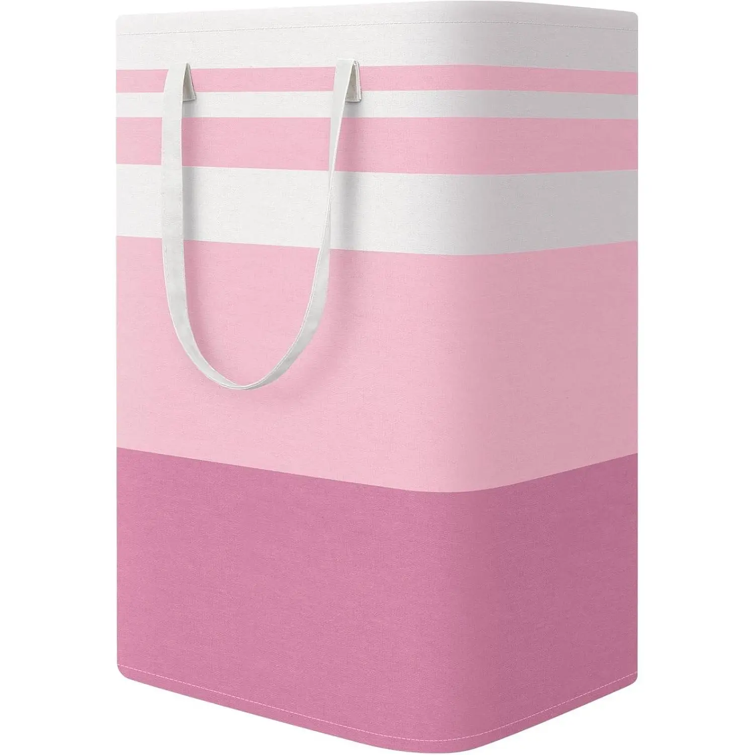 Large Collapsible Laundry Basket Hamper with Easy Carry Handles，Freestanding Clothes Hampers for Laundry, Bedroom, Dorm, Towels, Toys, 75L, Pink