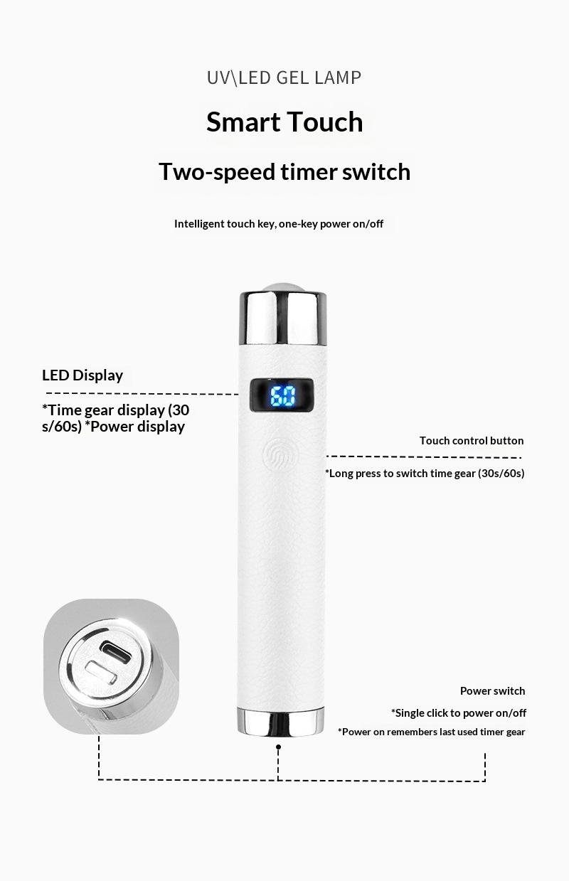 Nail straight light intelligent touch sensing nail sticker quick drying nail sticker diamond curing light straight light portable light bracket Fast LED Dryer with Timer