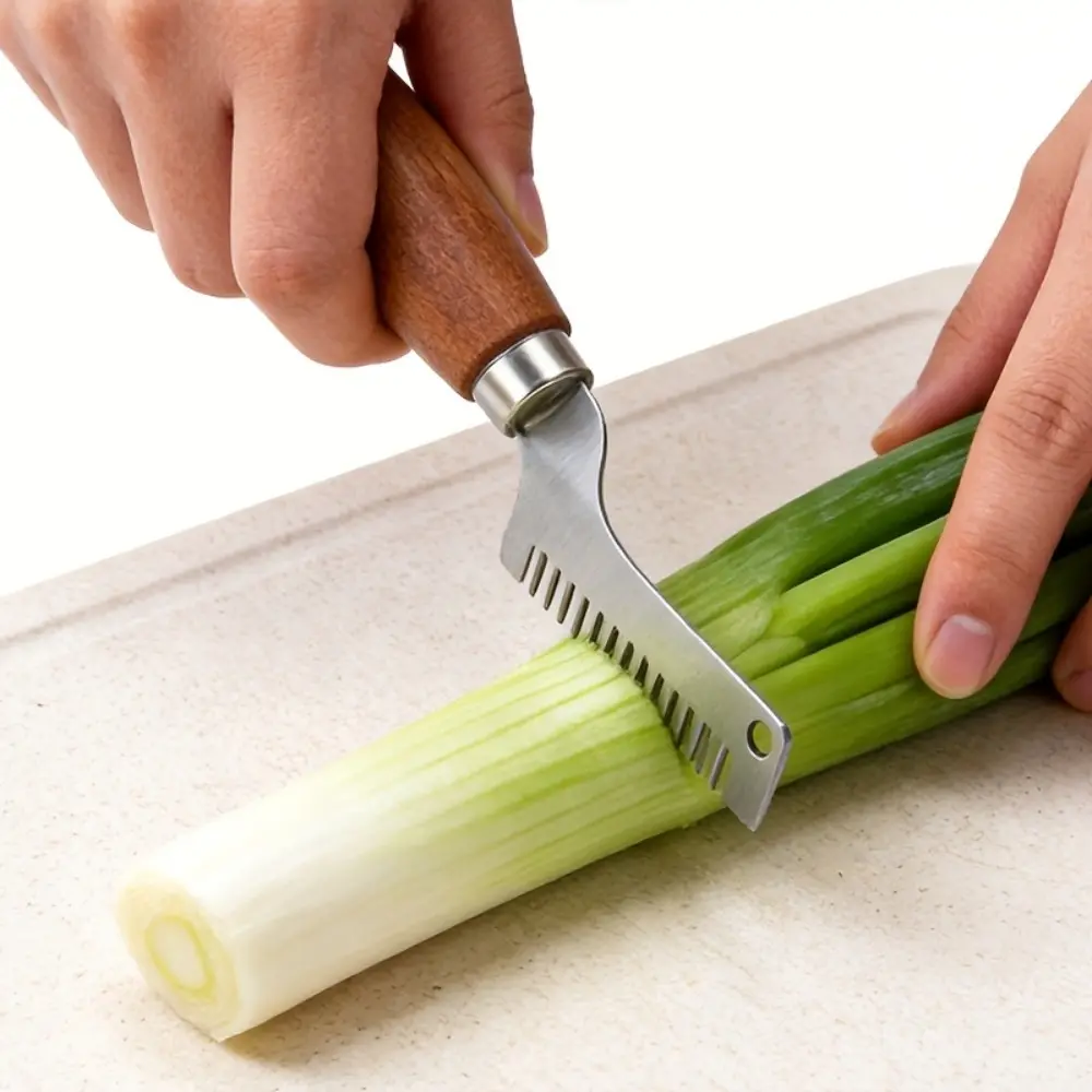1 Stainless Steel Scallion Chopper! Comb Tooth Uniform Cutting | Hand Pulled/pressed Drive, Quickly Cut Onions Without Spicy Eyes, Garlic and Chili Can Be Crushed in One Machine, A Must-have Tool for Home Restaurant Meal Preparation