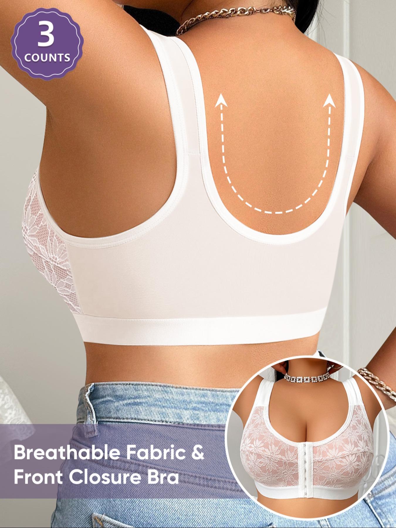 2PCS Women's Lace Patchwork Bralette Set, Deep V Neck, Medium Support, Soft Breathable, Fitted, All Seasons, Daily Wear