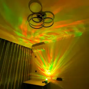 Remote Control Smart LED Starry Aurora Projector Lamp, LED Atmosphere Lamp, USB Powered Seven Colors Water Wave Projection, Ideal for Kids Room, Living Room, Bedroom
