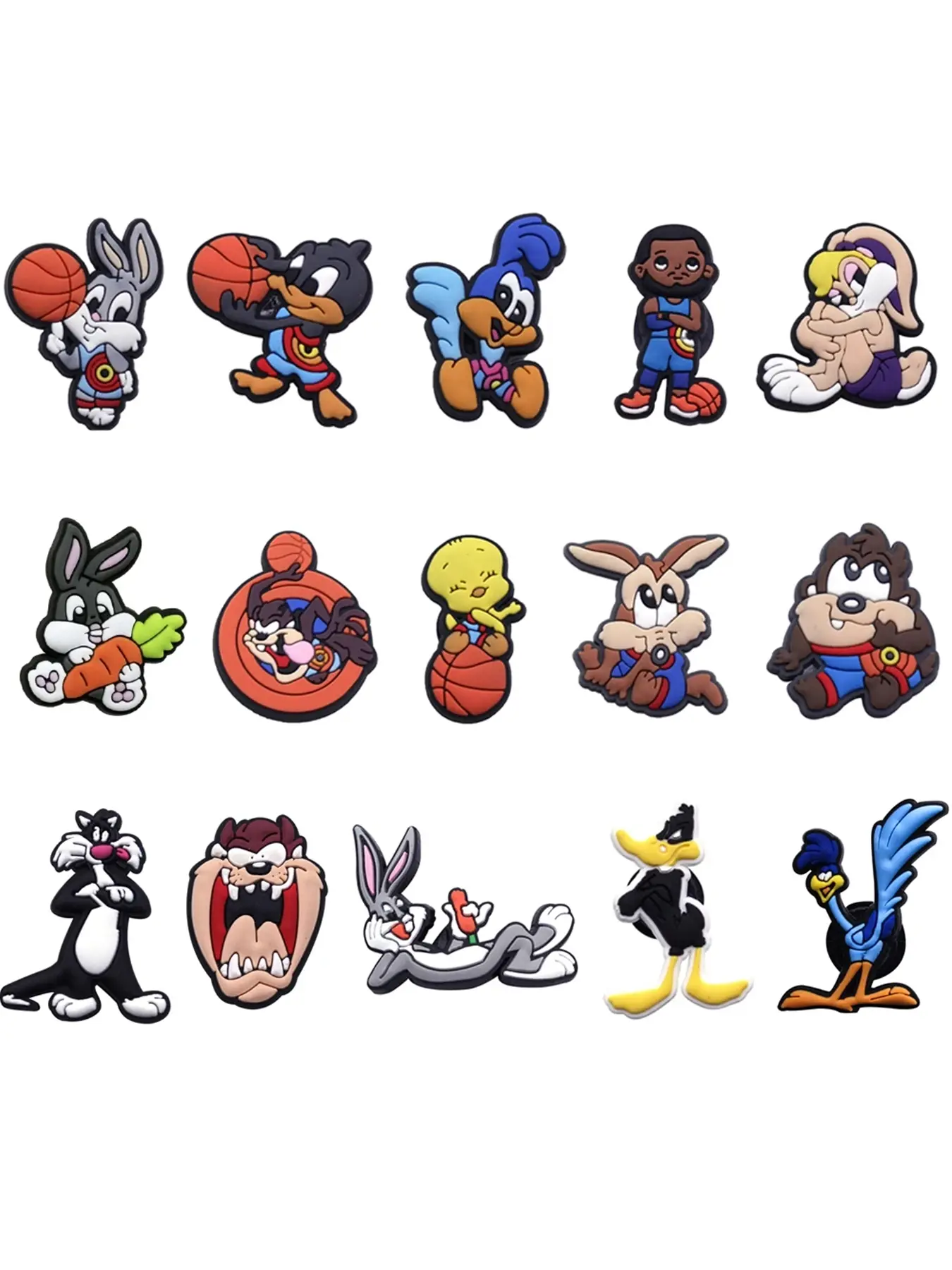 6/9/15/12/10pcs Cartoon Basketball Rabbit Animal Kingdom Shoe Accessories, Cute Decorative Shoe Parts, Fashionable Footwear Decoration